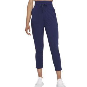 Nike Blue Bliss Luxe Standard Fit Mid Rise 7/8 Length Training Pants Joggers NWT